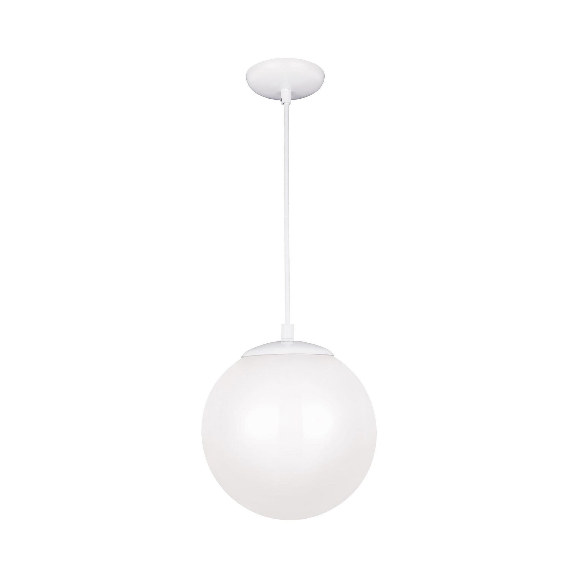 Leo Pendant Light in White/White (10-Inch/Bulb Not Included & LED Bulb Included).