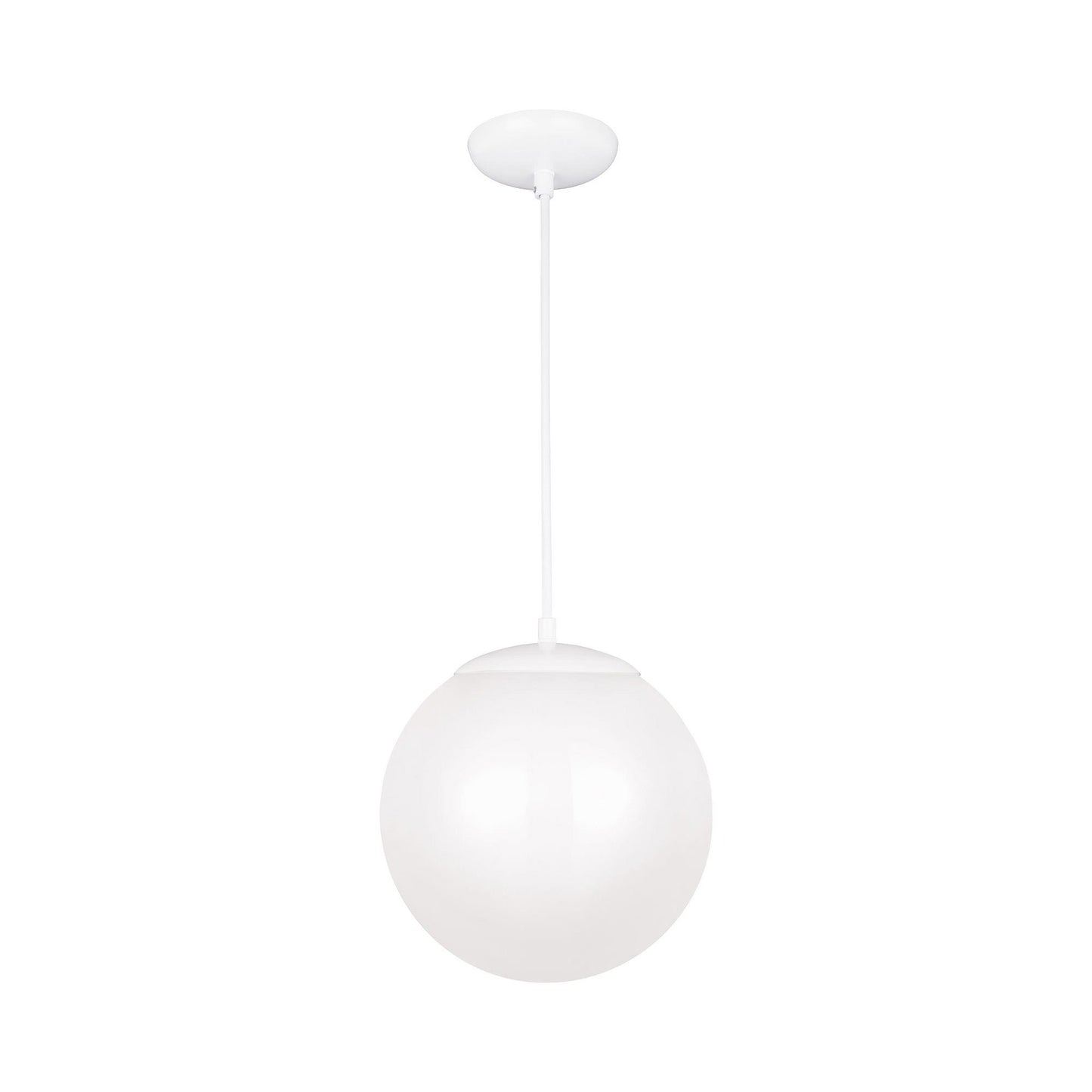 Leo Pendant Light in 12"/Incandescent/White / Smooth White.