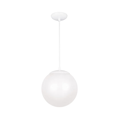 Leo Pendant Light in 12"/Incandescent/White / Smooth White.