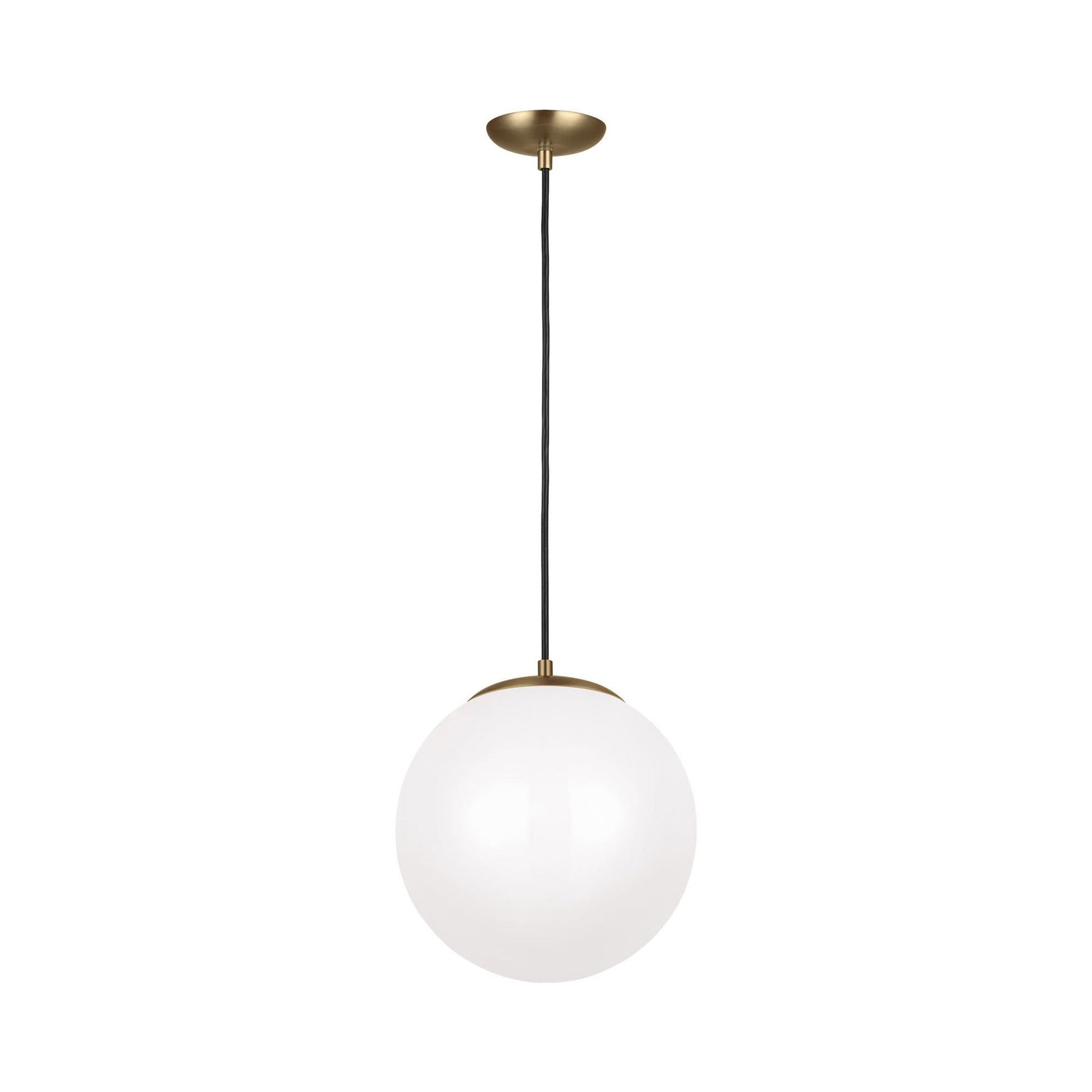 Leo Pendant Light in Satin Brass/White (12-Inch/Integrated LED).