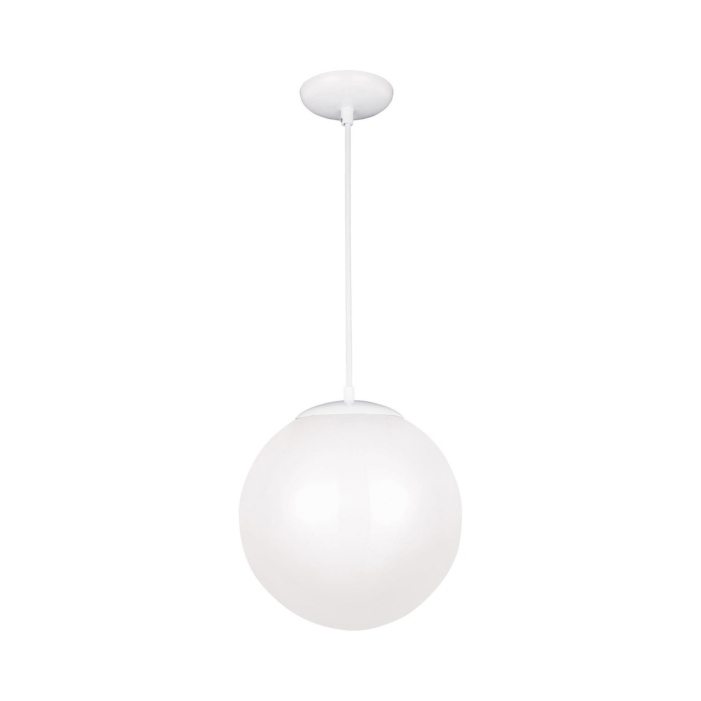 Leo Pendant Light in 14"/Incandescent/White / Smooth White.