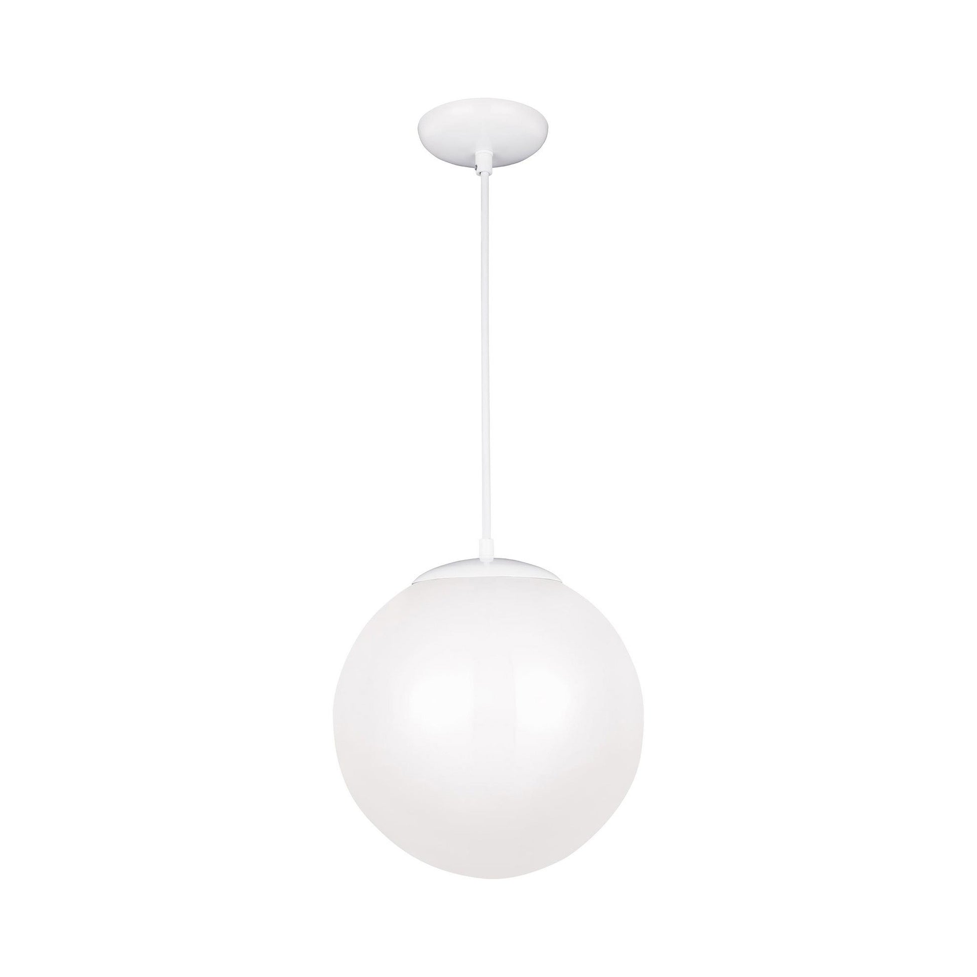 Leo Pendant Light in White/White (14-Inch/Bulb Not Included & LED Bulb Included).