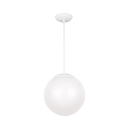 Leo Pendant Light in 14"/Incandescent/White / Smooth White.