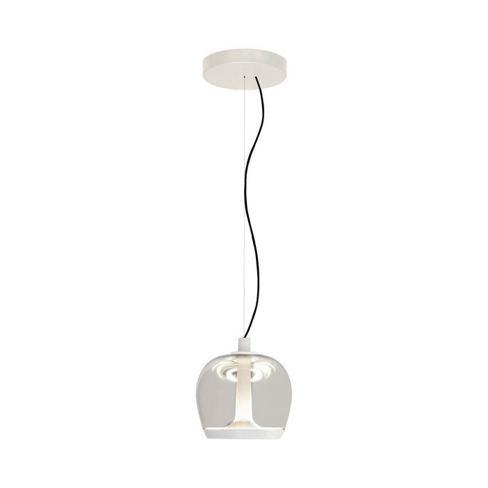 Aurelia S LED Pendant Light in Smoke Grey/Gloss Warm White (Small).