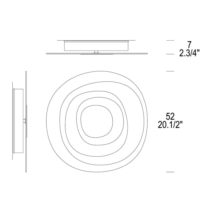 Beta Ceiling / Wall Light - line drawing.