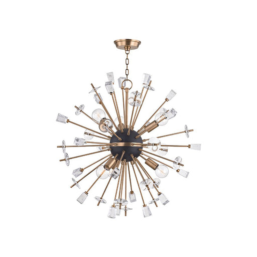 Liberty Chandelier in Aged Brass.