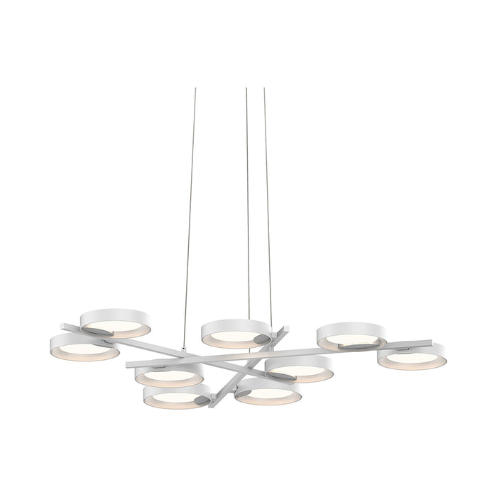 Light Guide Ring 9-Light LED Pendant Light in Satin White with White Interior.