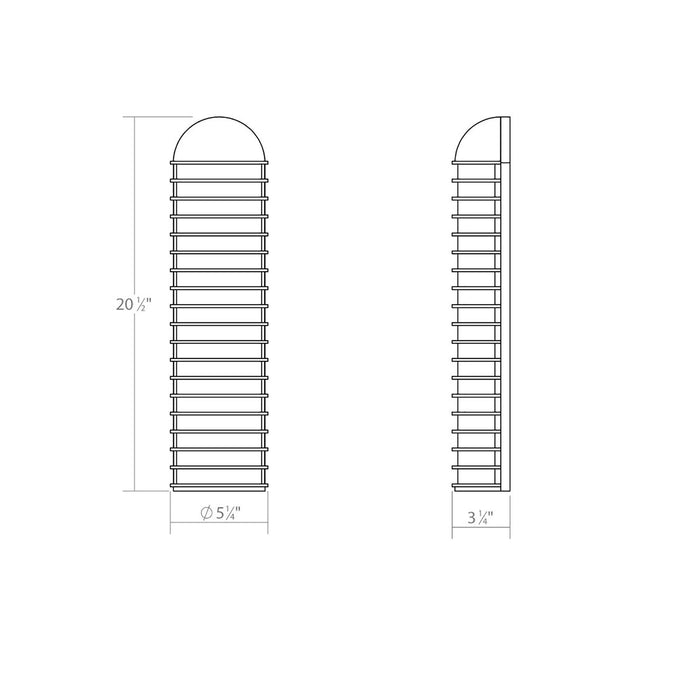 Lighthouse™ Outdoor LED Wall Light - line drawing.