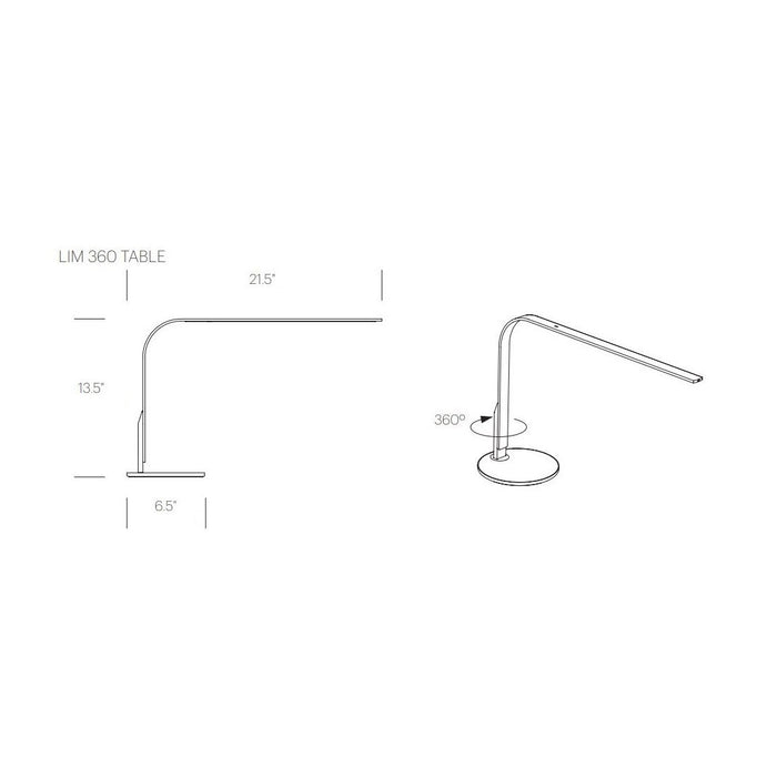 LIM360 LED Table Lamp - line drawing.