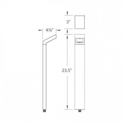 Linear LED Path Light - line drawing.