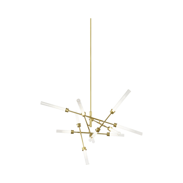 Linger LED Abstract Chandelier in Natural Brass.