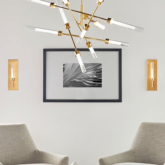 Linger LED Abstract Chandelier in living room.