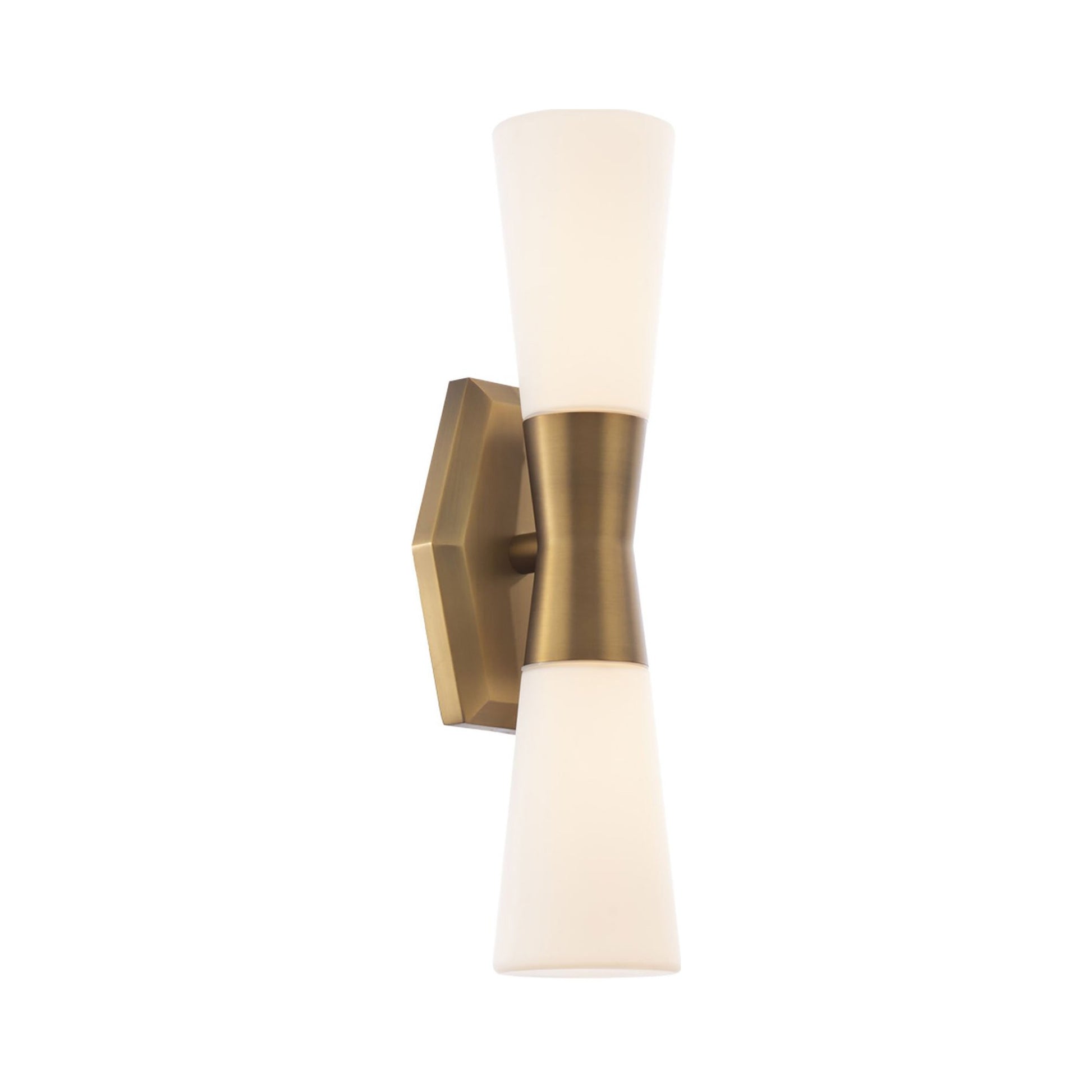 Locke LED Bath Wall Light in Aged Brass (Small).