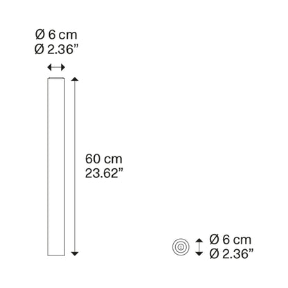 A-Tube LED Semi Flush Ceiling Light - line drawing.