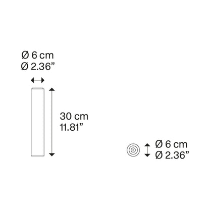 A-Tube LED Semi Flush Ceiling Light - line drawing.