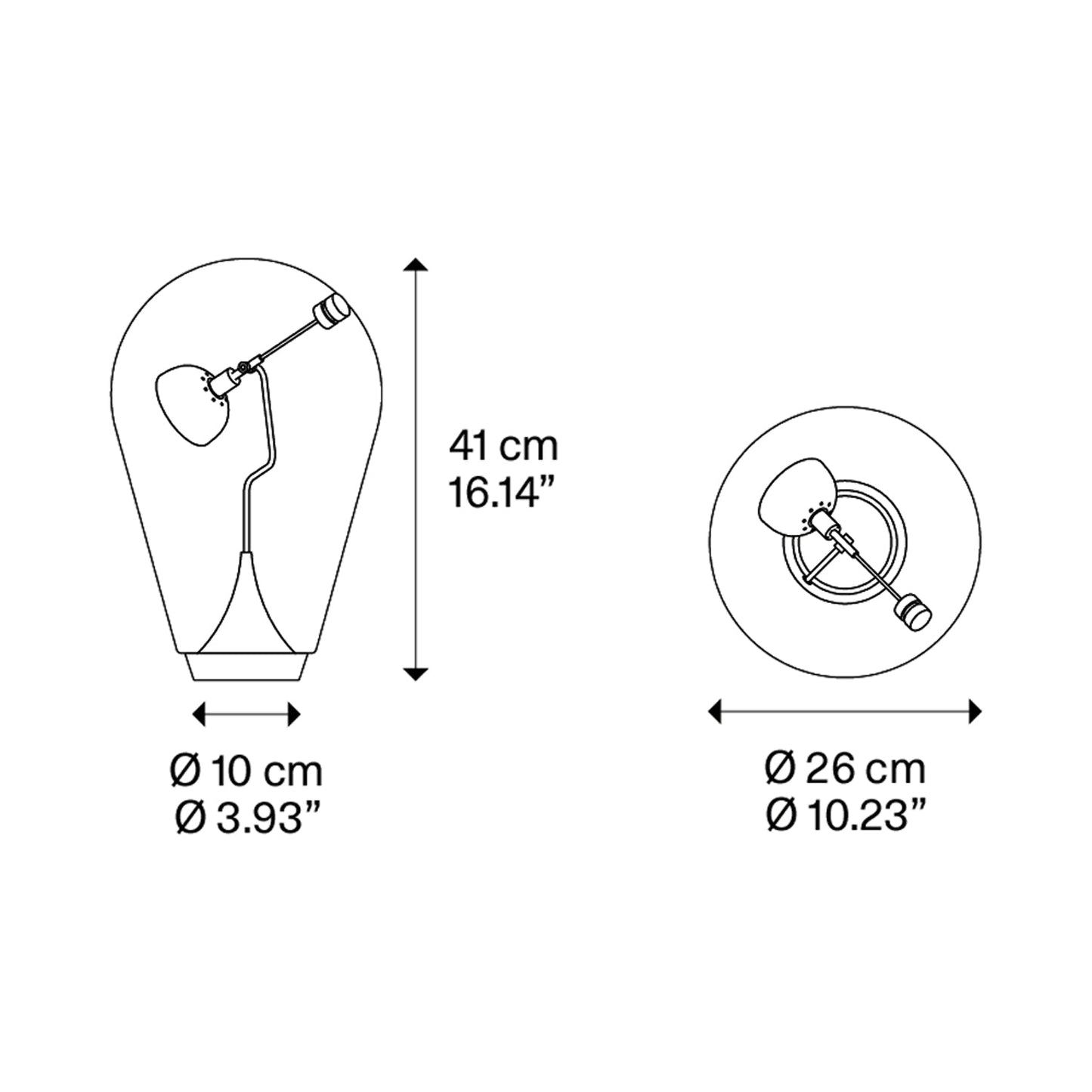 Blow LED Table Lamp - line drawing.