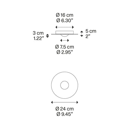 Bugia LED Flush Mount Ceiling Light - line drawing.