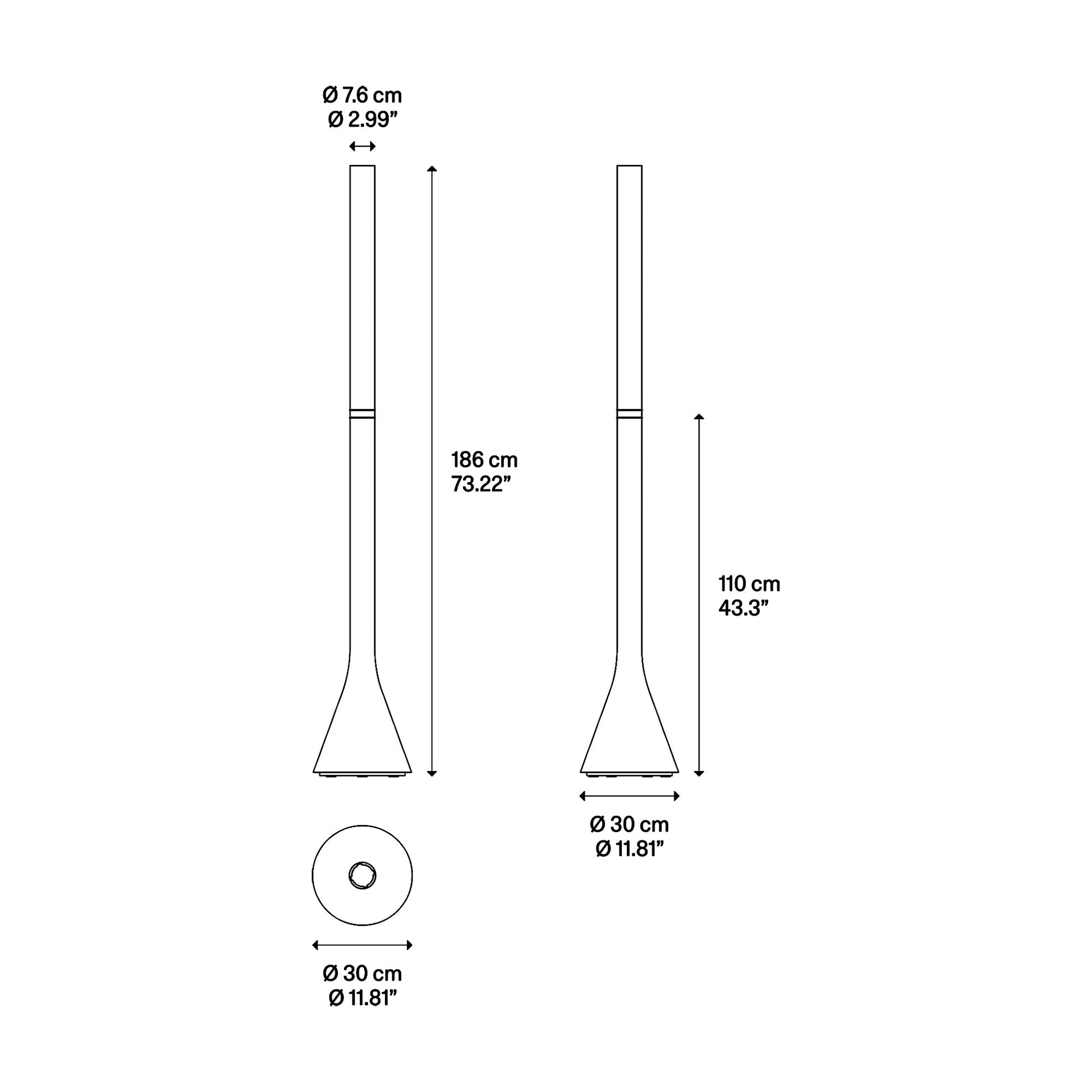 Croma Floor Lamp - line drawing.