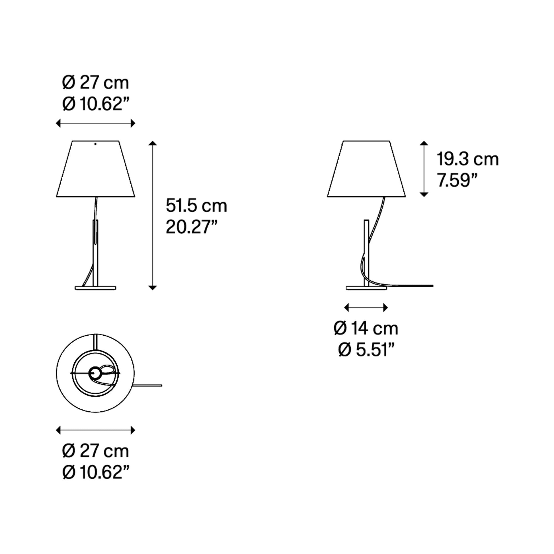 Hover Table Lamp - line drawing.