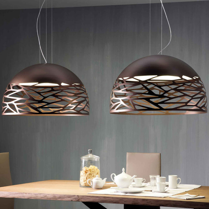Kelly Dome LED Pendant Light in dining room.