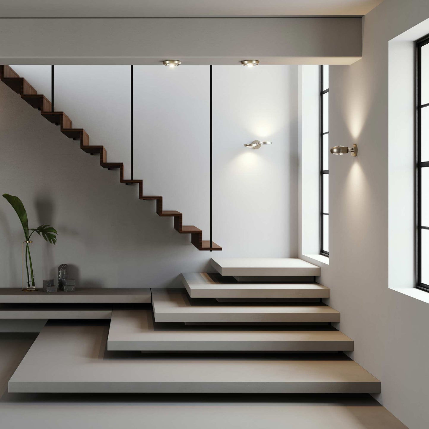 Nautilus LED Wall Light in stair.