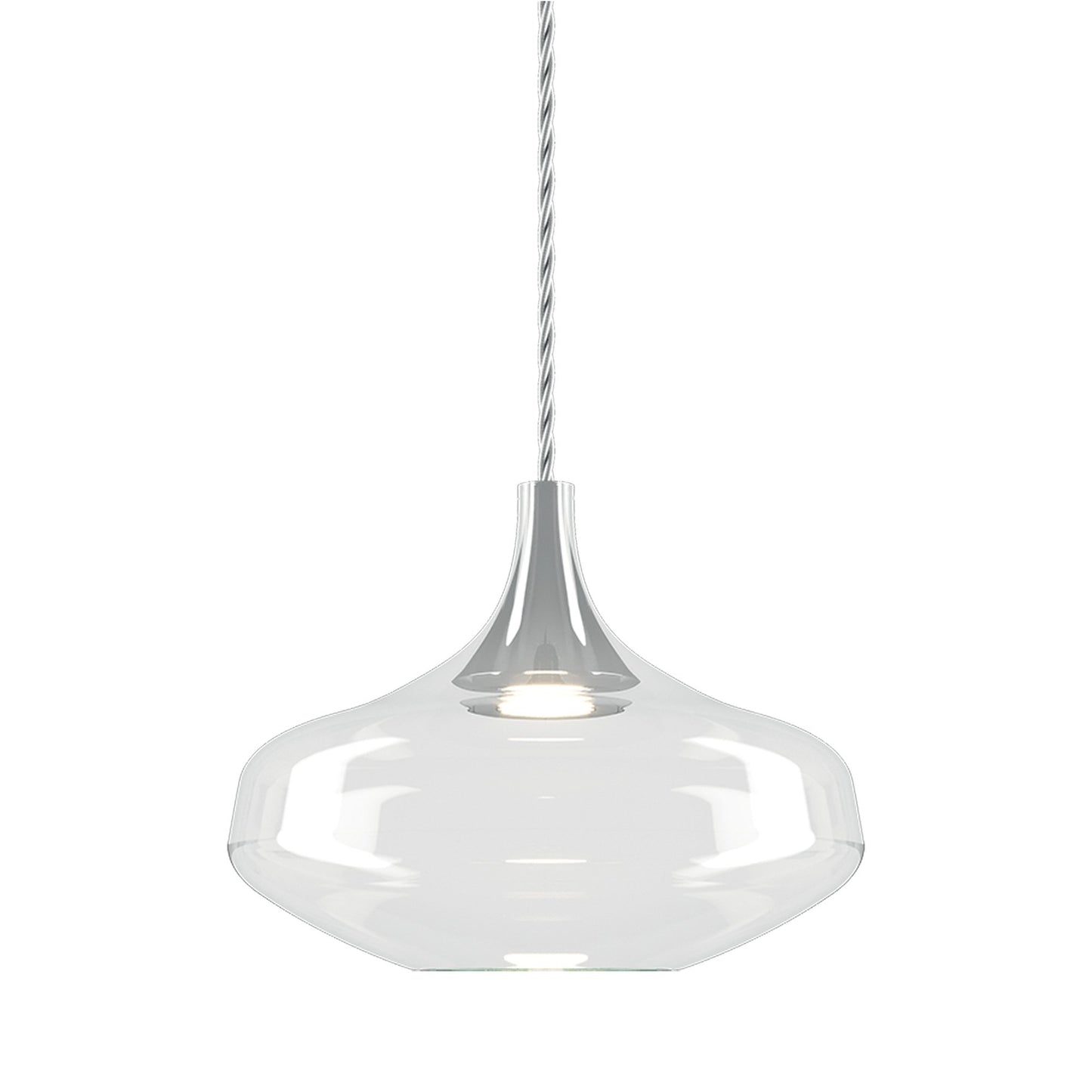 Nostalgia Large LED Pendant Light in Chrome/Clear.