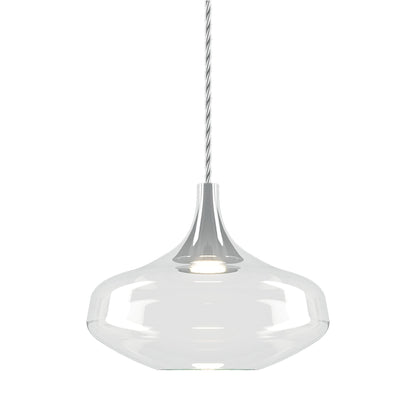 Nostalgia Large LED Pendant Light in Chrome/Clear.