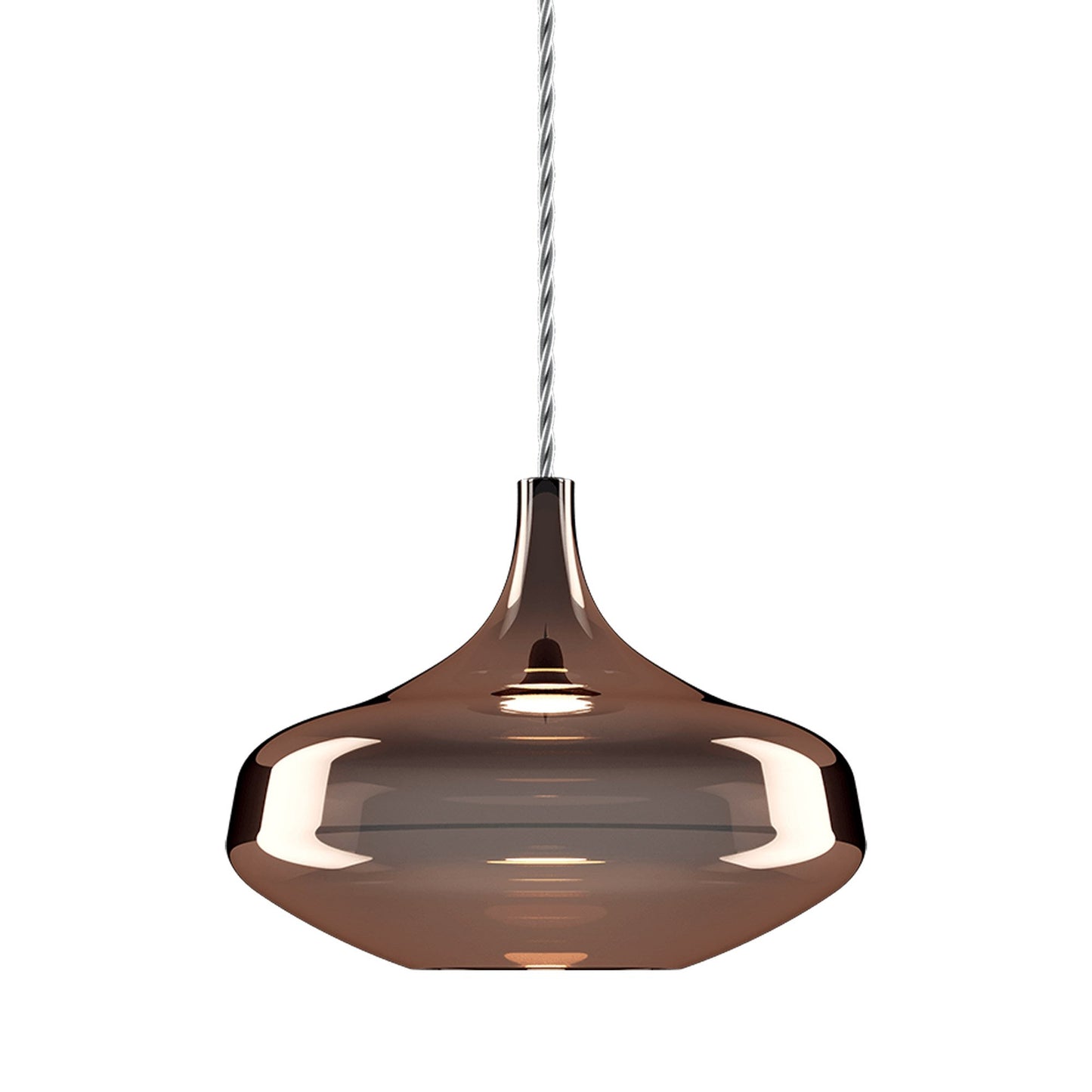 Nostalgia Large LED Pendant Light in Chrome/Copper.