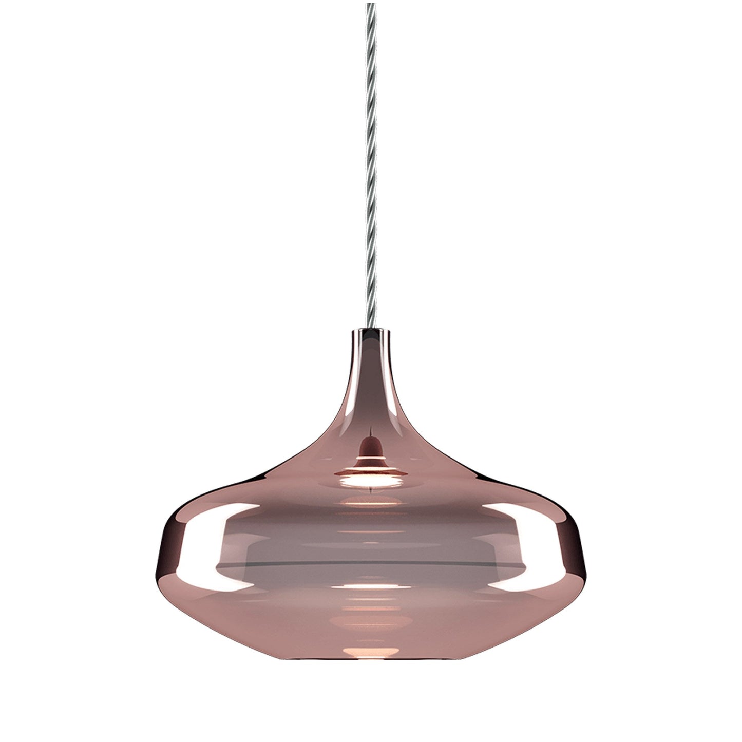 Nostalgia Large LED Pendant Light in Chrome/Rose Gold.