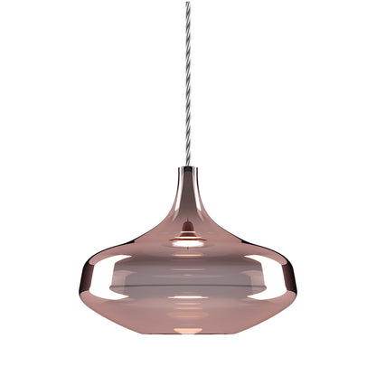 Nostalgia Large LED Pendant Light in Chrome/Rose Gold.