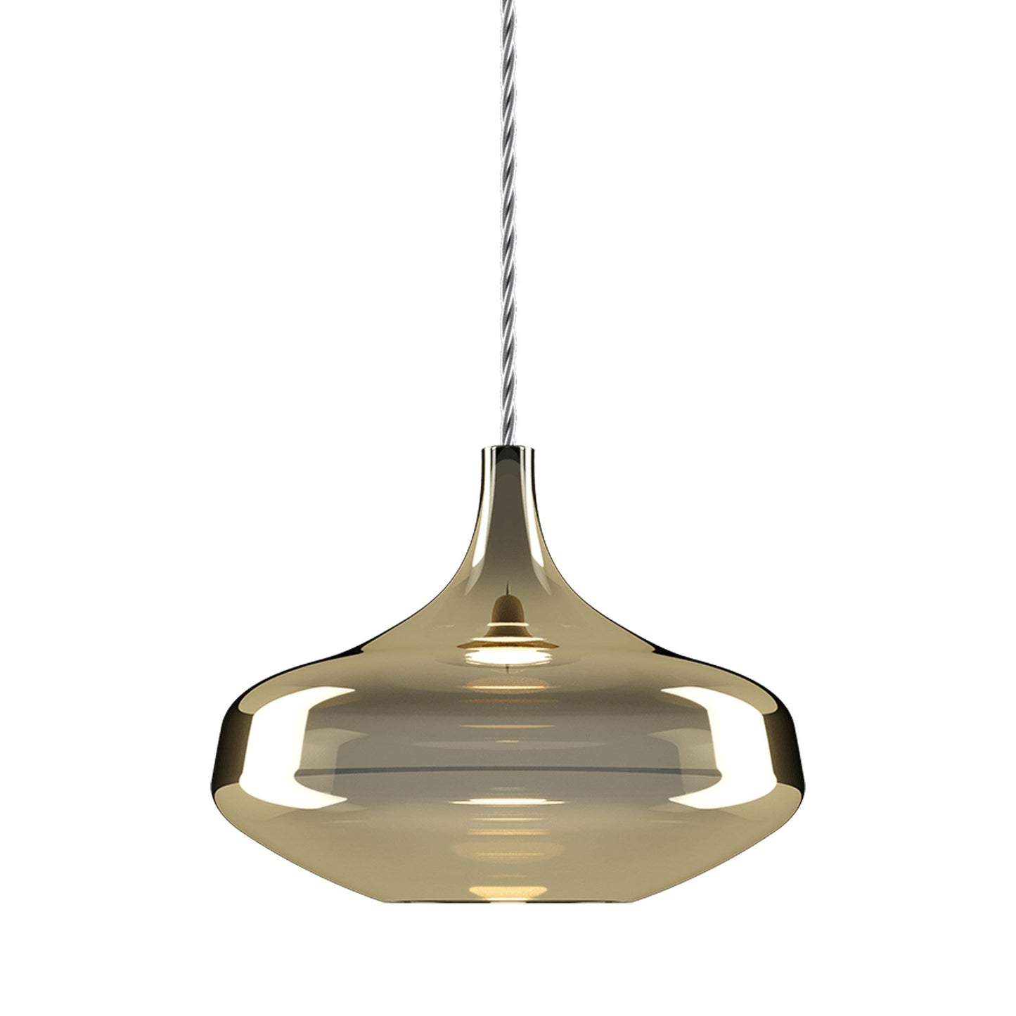 Nostalgia Large LED Pendant Light in Chrome/Gold.