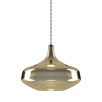 Nostalgia Large LED Pendant Light in Chrome/Gold.