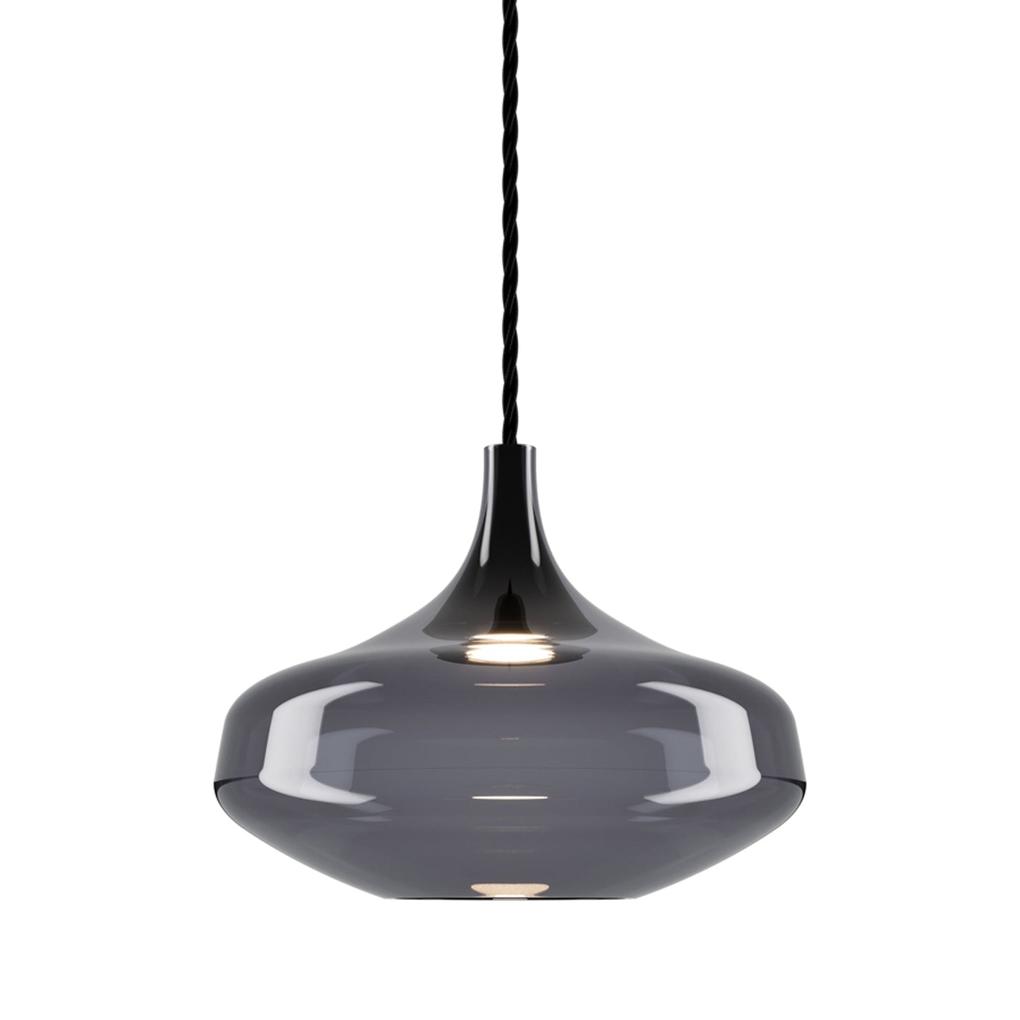 Nostalgia Large LED Pendant Light in Black/Glossy Smoke.