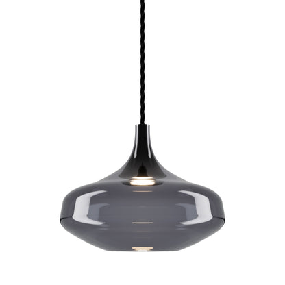 Nostalgia Large LED Pendant Light in Black/Glossy Smoke.