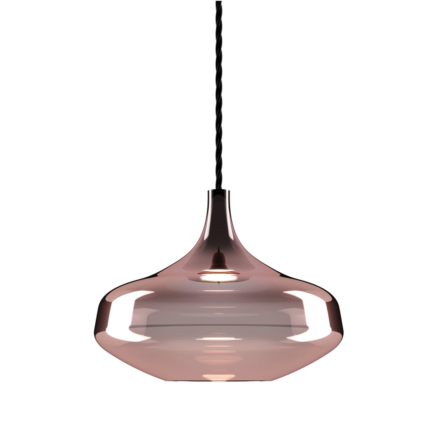 Nostalgia Large LED Pendant Light in Black/Rose Gold.