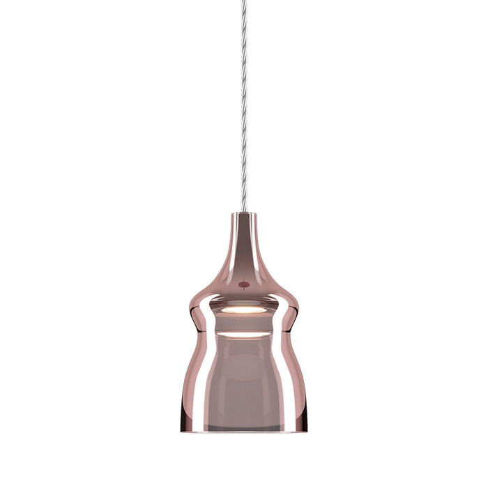 Nostalgia Small LED Pendant Light in Clear/Rose Gold.