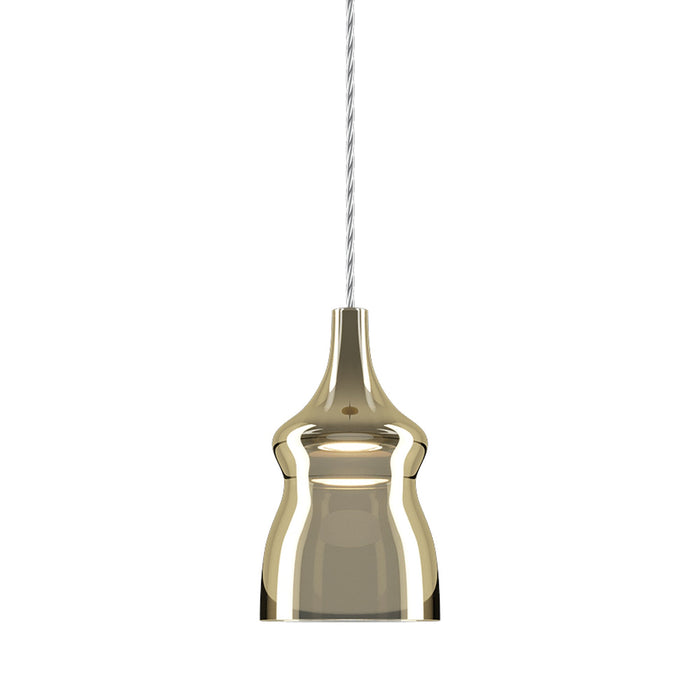 Nostalgia Small LED Pendant Light in Clear/Gold.