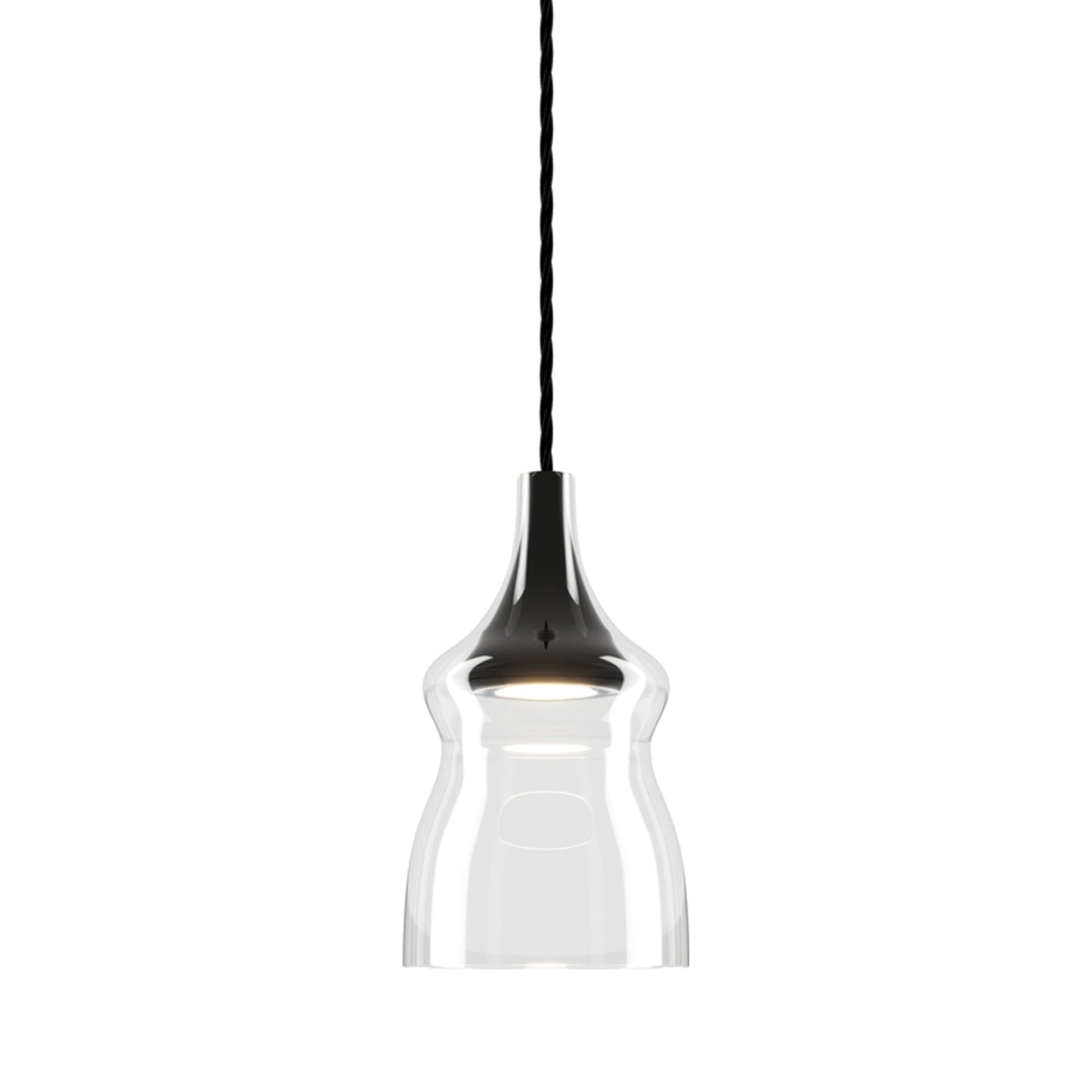 Nostalgia Small LED Pendant Light in Black/Clear.