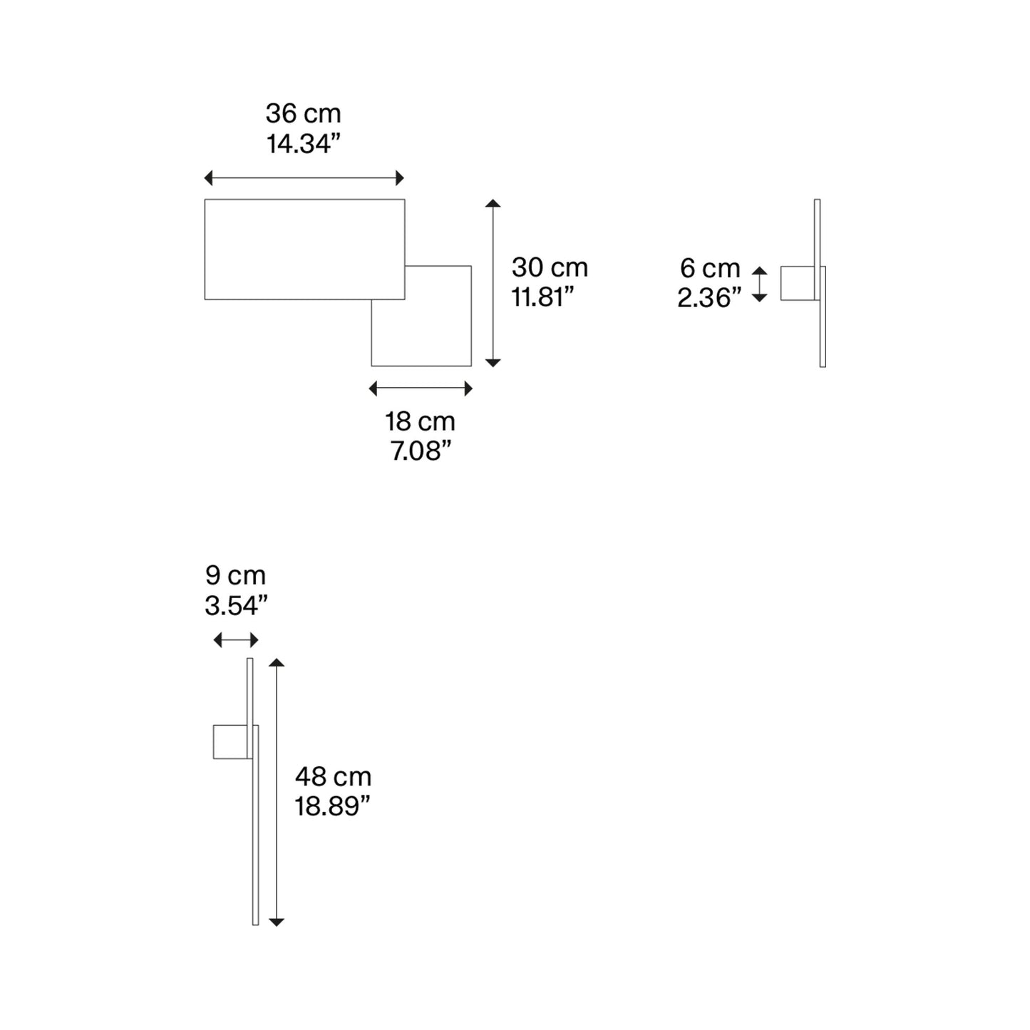 Puzzle LED Ceiling Wall Light - line drawing.