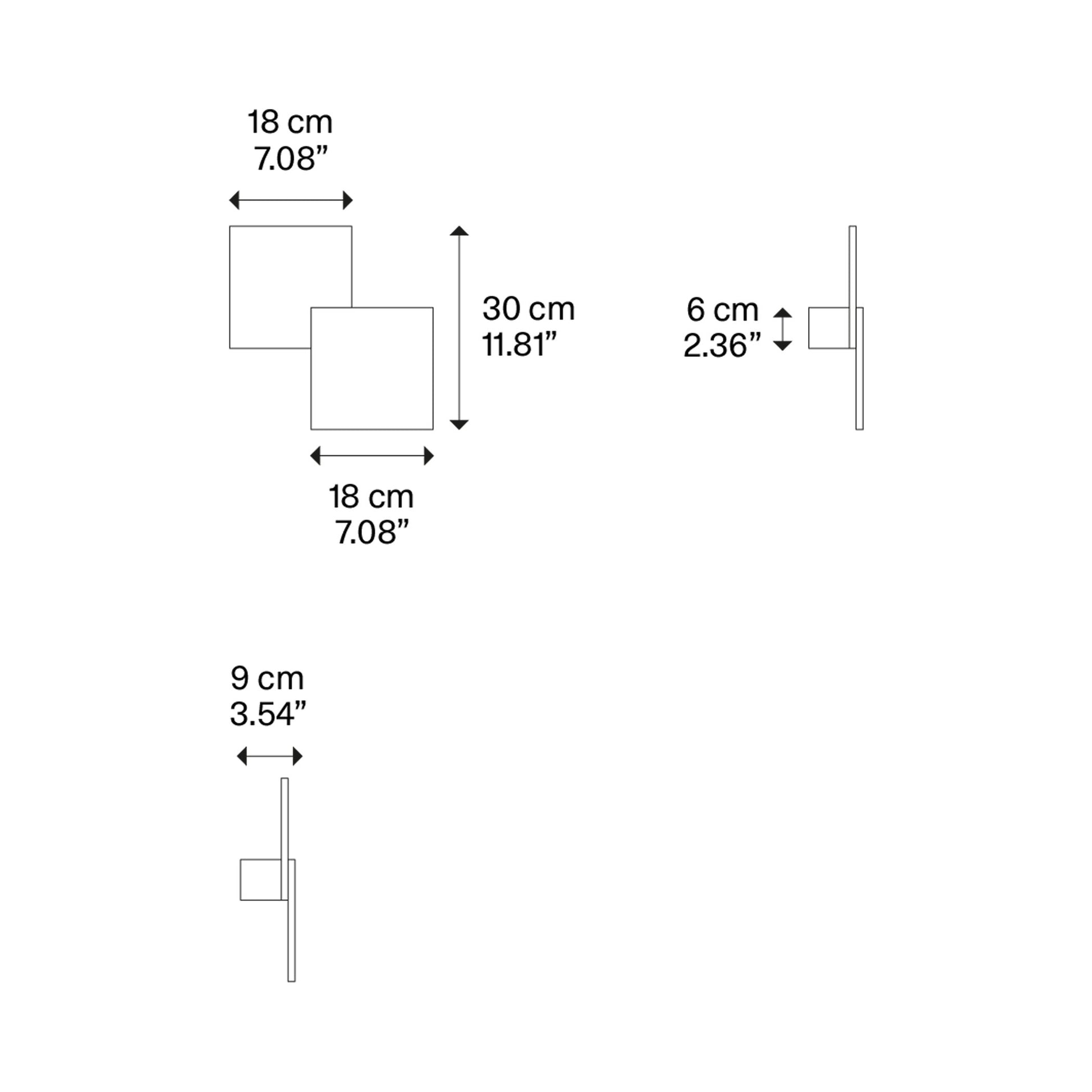 Puzzle LED Ceiling Wall Light - line drawing.