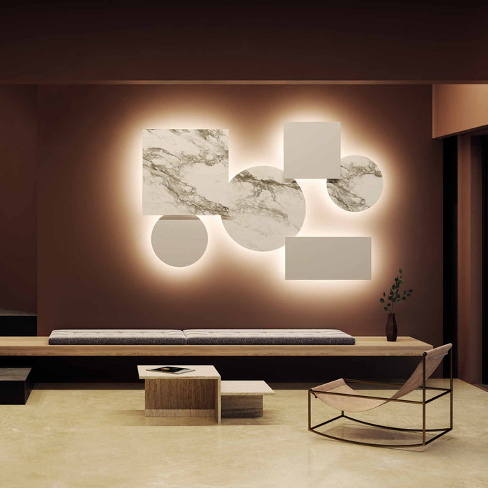 Puzzle Mega LED Ceiling Wall Light in living room.