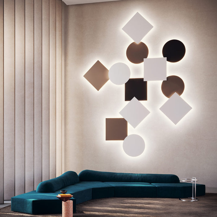 Puzzle Mega LED Ceiling Wall Light in living room.