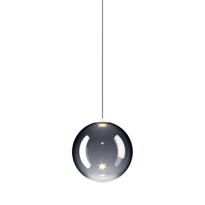 Random Solo LED Pendant Light in Glossy Smoke (X-Small).