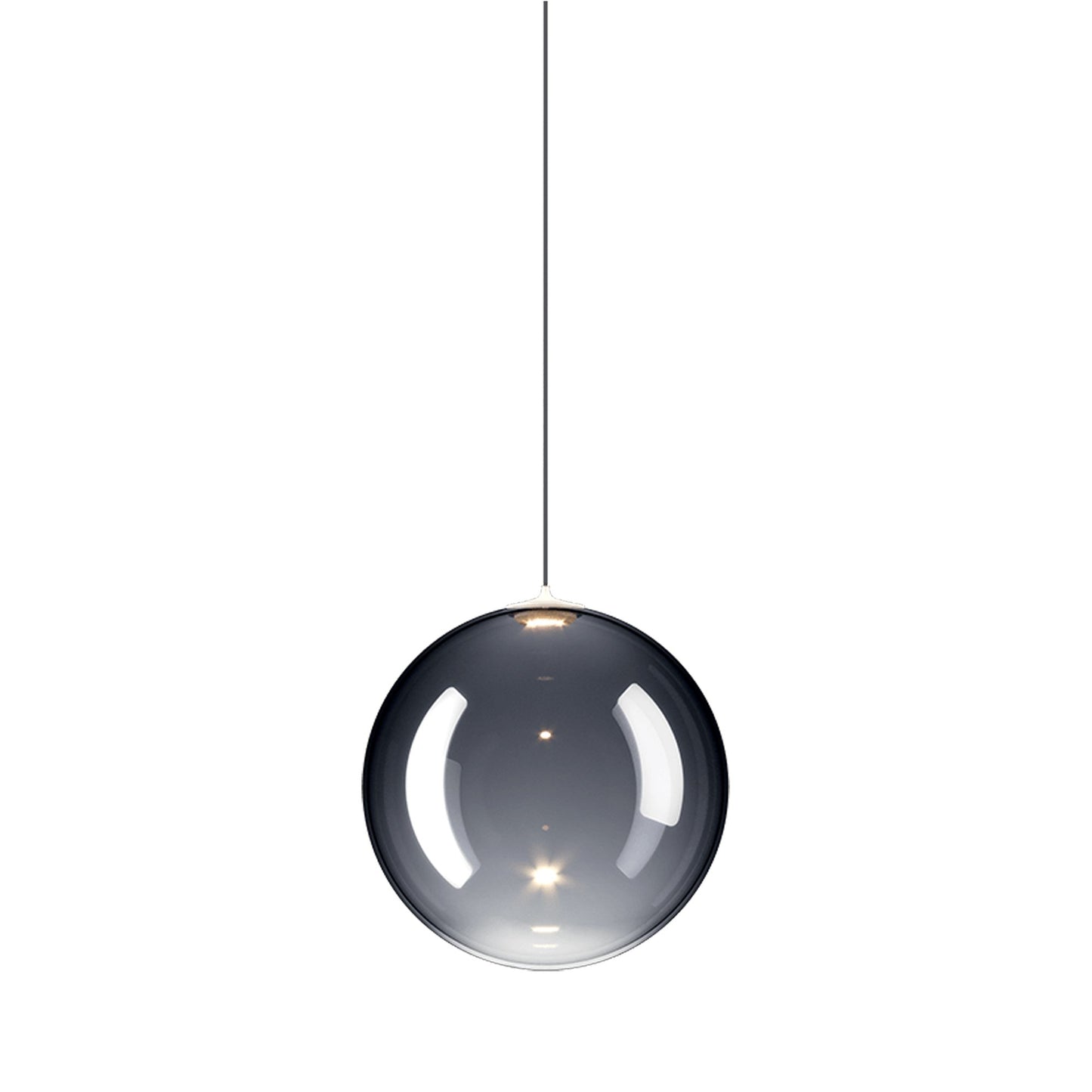 Random Solo LED Pendant Light in Glossy Smoke (Small).