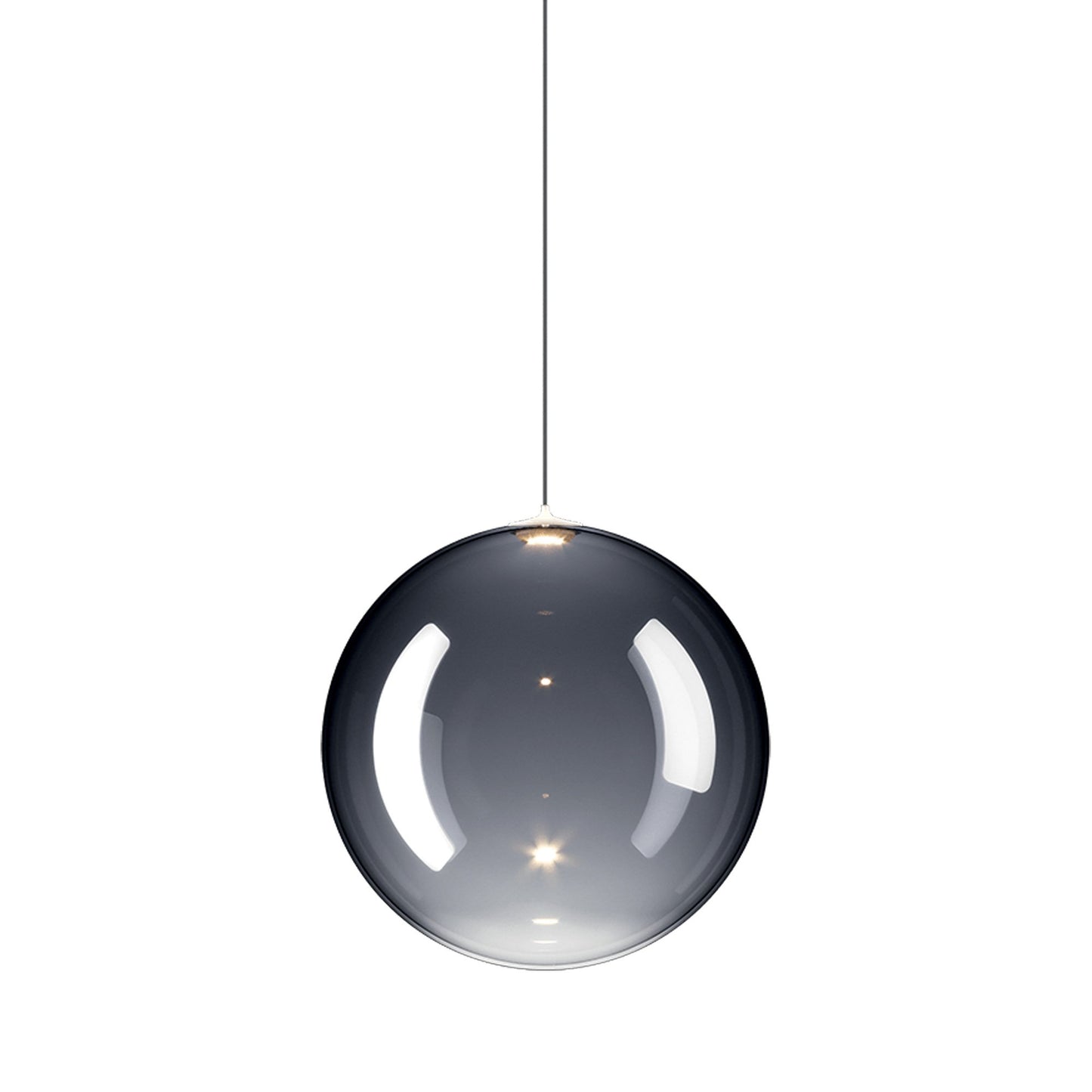 Random Solo LED Pendant Light in Glossy Smoke (Medium).