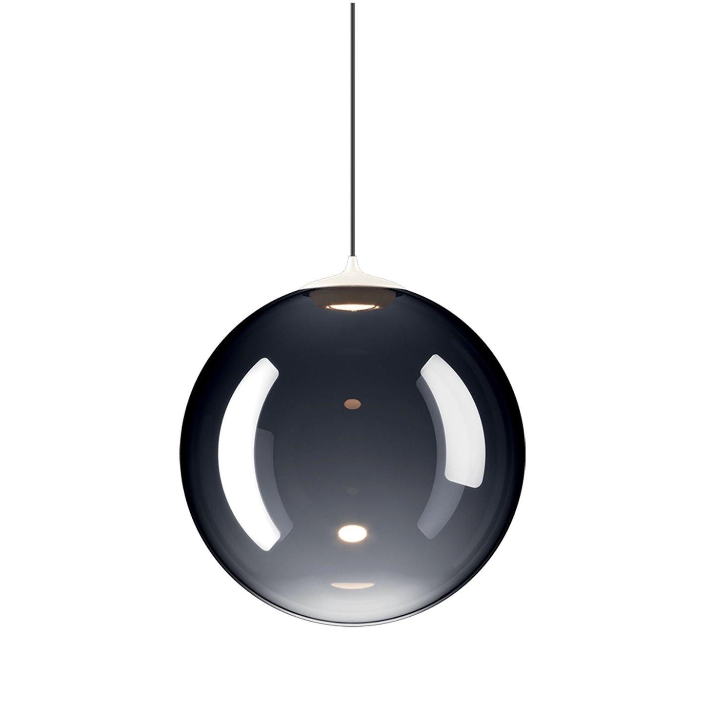 Random Solo LED Pendant Light in Glossy Smoke (Large).