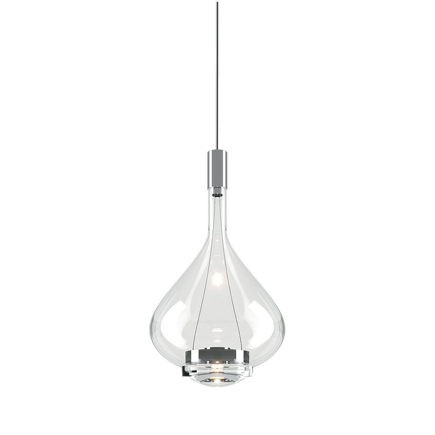 Sky-Fall LED Pendant Light in Clear (Medium).