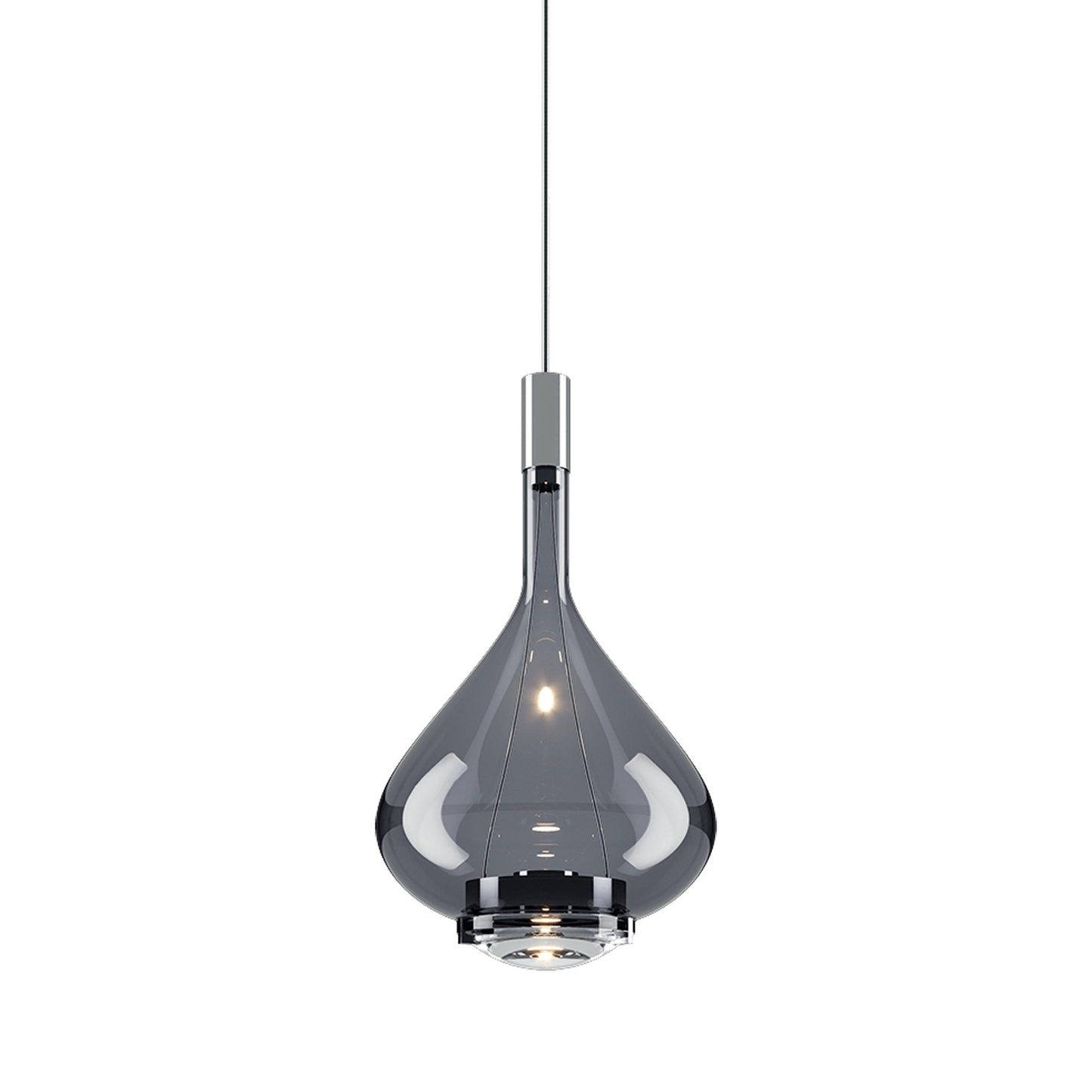 Sky-Fall LED Pendant Light in Glossy Smoke (Medium).