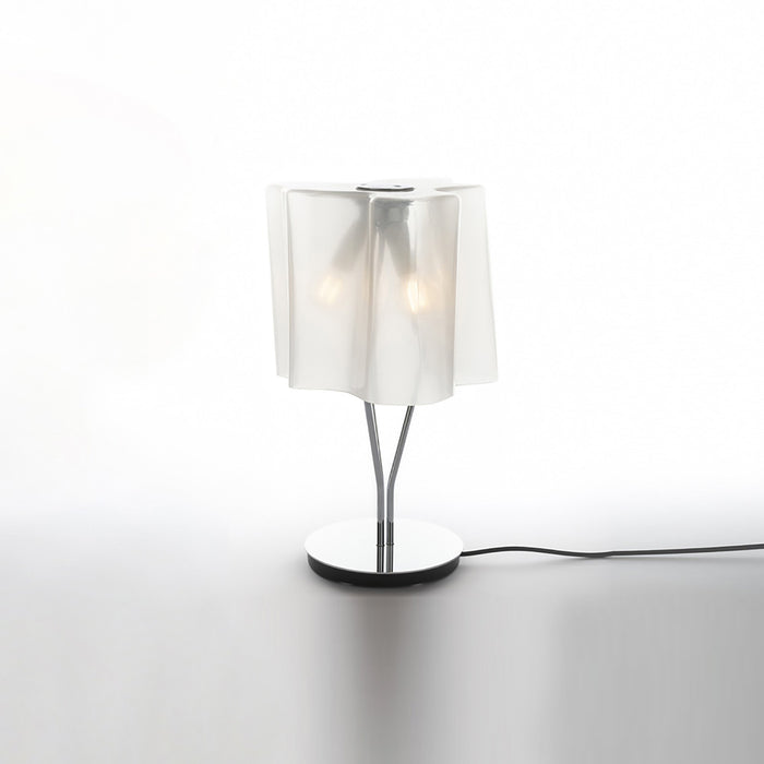Logico Mini Table Lamp in Chrome/White.