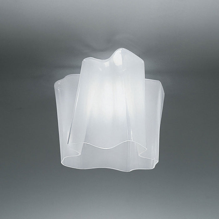 Logico Semi-Flush Mount Ceiling Light in Milky White /Pale Grey/Ceiling Single.